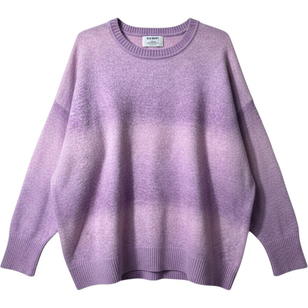 Old Navy Ombre Sweater Women 2X Purple Gradient Knit Cozy Oversized Casual